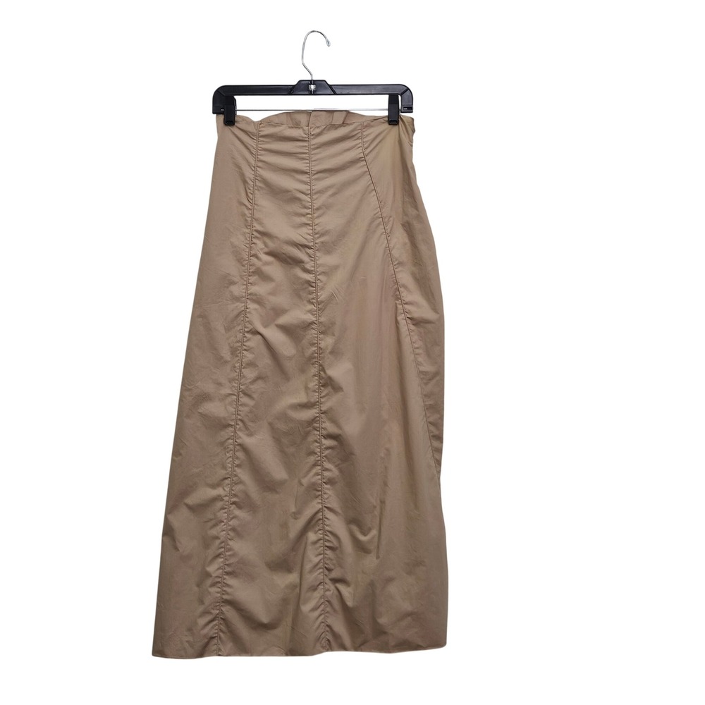 Moyuru Maxi Skirt Womens 2 Tan Cotton Avant Garde Lagenlook Japanese Designer